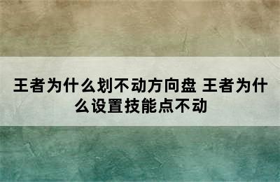 王者为什么划不动方向盘 王者为什么设置技能点不动